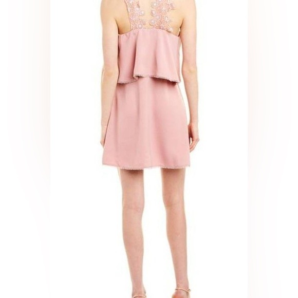 Foxiedox Dress ZOE MINI DRESS Black Floral Rosette Lace Neckline - Picture 4 of 8